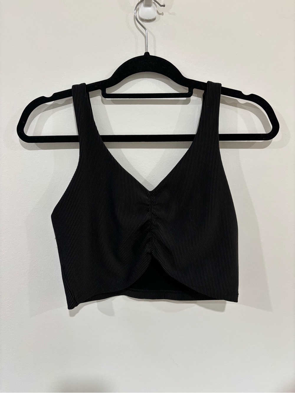 Aerie Offline Ribbed Ruched Longline Sports Bra Cropped Tank